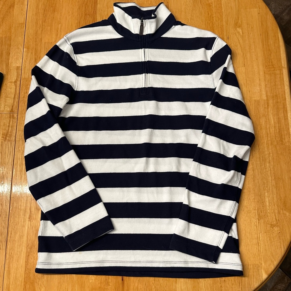 J Crew Striped Zip Up Pullover